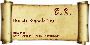 Busch Koppány névjegykártya